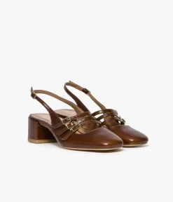 Femme Bocage Slingbacks|Escarpins>BABIES DEMI COGNAC