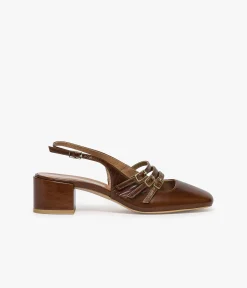 Femme Bocage Slingbacks|Escarpins>BABIES DEMI COGNAC