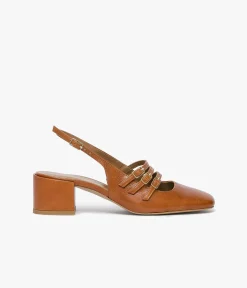 Femme Bocage Slingbacks|Escarpins>BABIES DEMI COGNAC