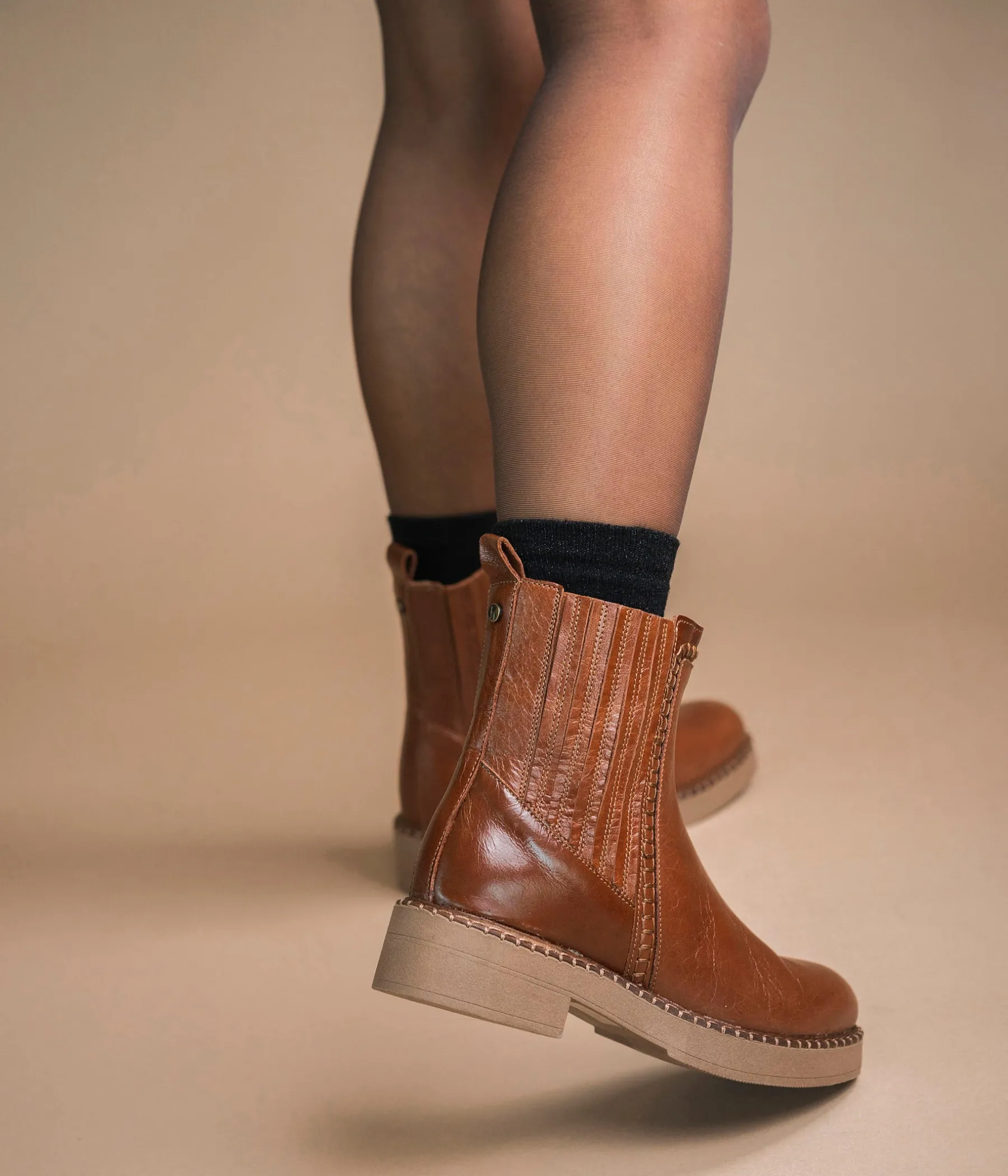 Femme Bocage Boots & Bottines>CHELSEA BOOTS SOLLENE COGNAC