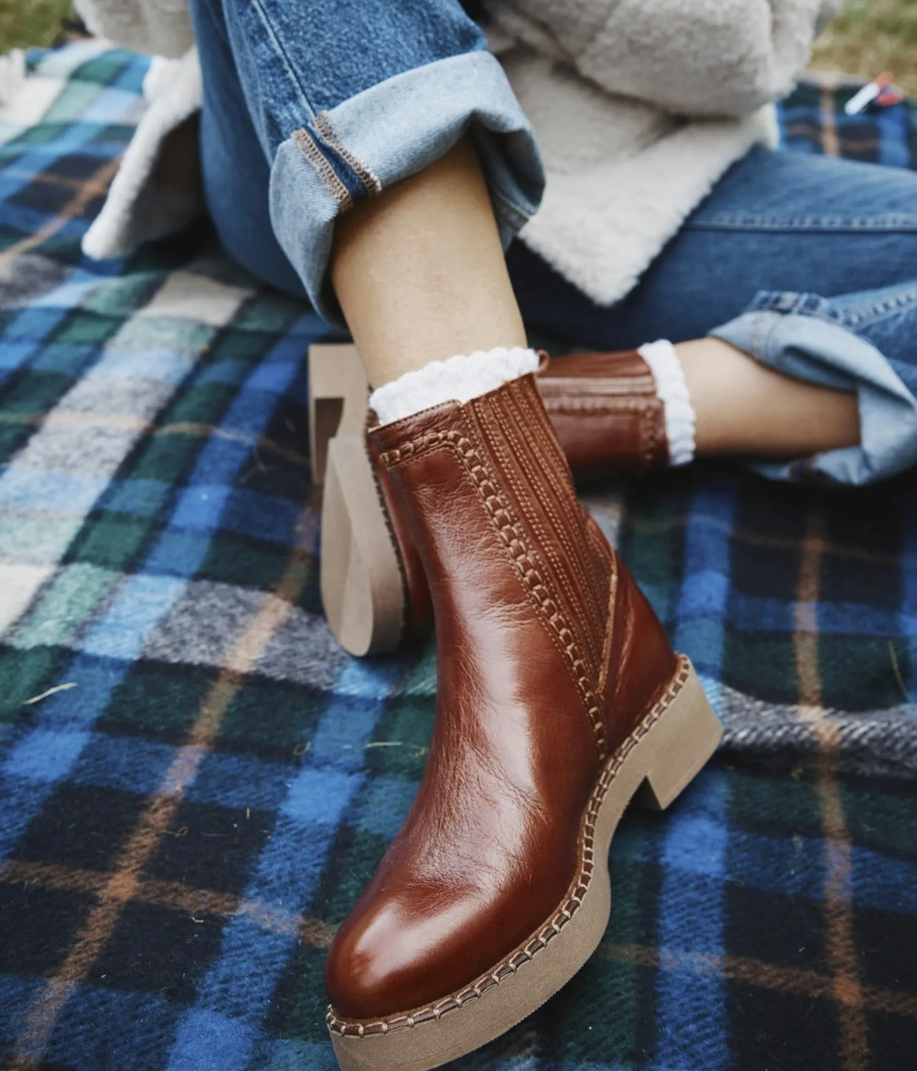 Femme Bocage Boots & Bottines>CHELSEA BOOTS SOLLENE COGNAC