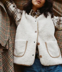 Femme Bocage Vêtements>GILET HELLY ECRU