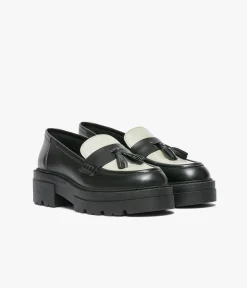 Femme Bocage Mocassins>MOCASSIN ANGELE ET BLANC
