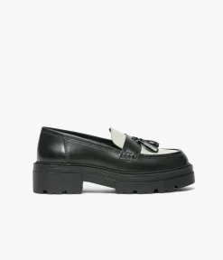 Femme Bocage Mocassins>MOCASSIN ANGELE ET BLANC